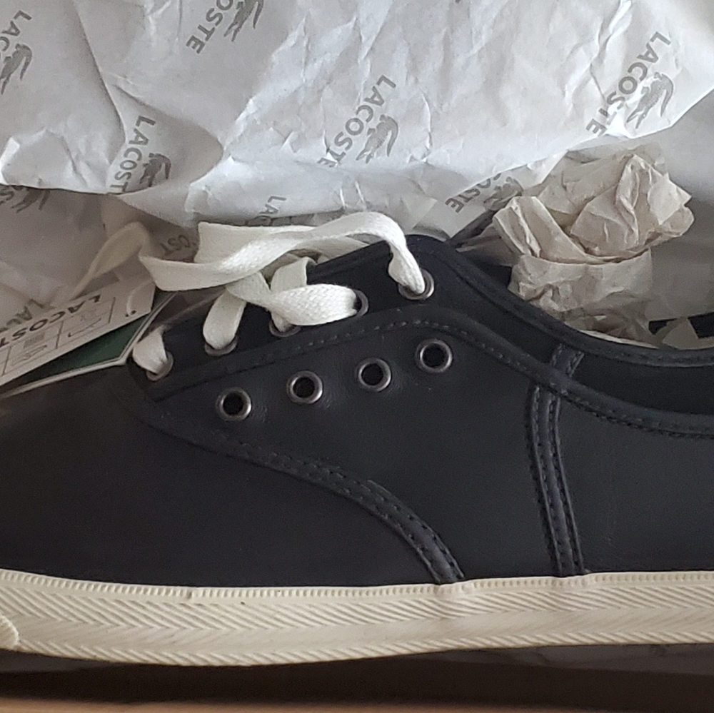 Lacoste mens sneakers new/box  black/white size 12 Brand New Unworn Perfect Cond